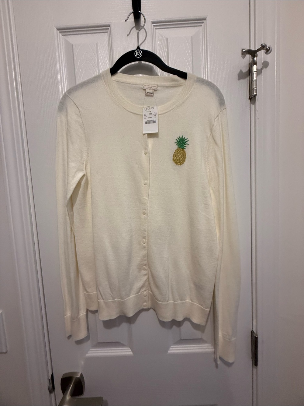 Women's Cream Pineapple Cardigan Sweater - J Crew Factory NWT medium